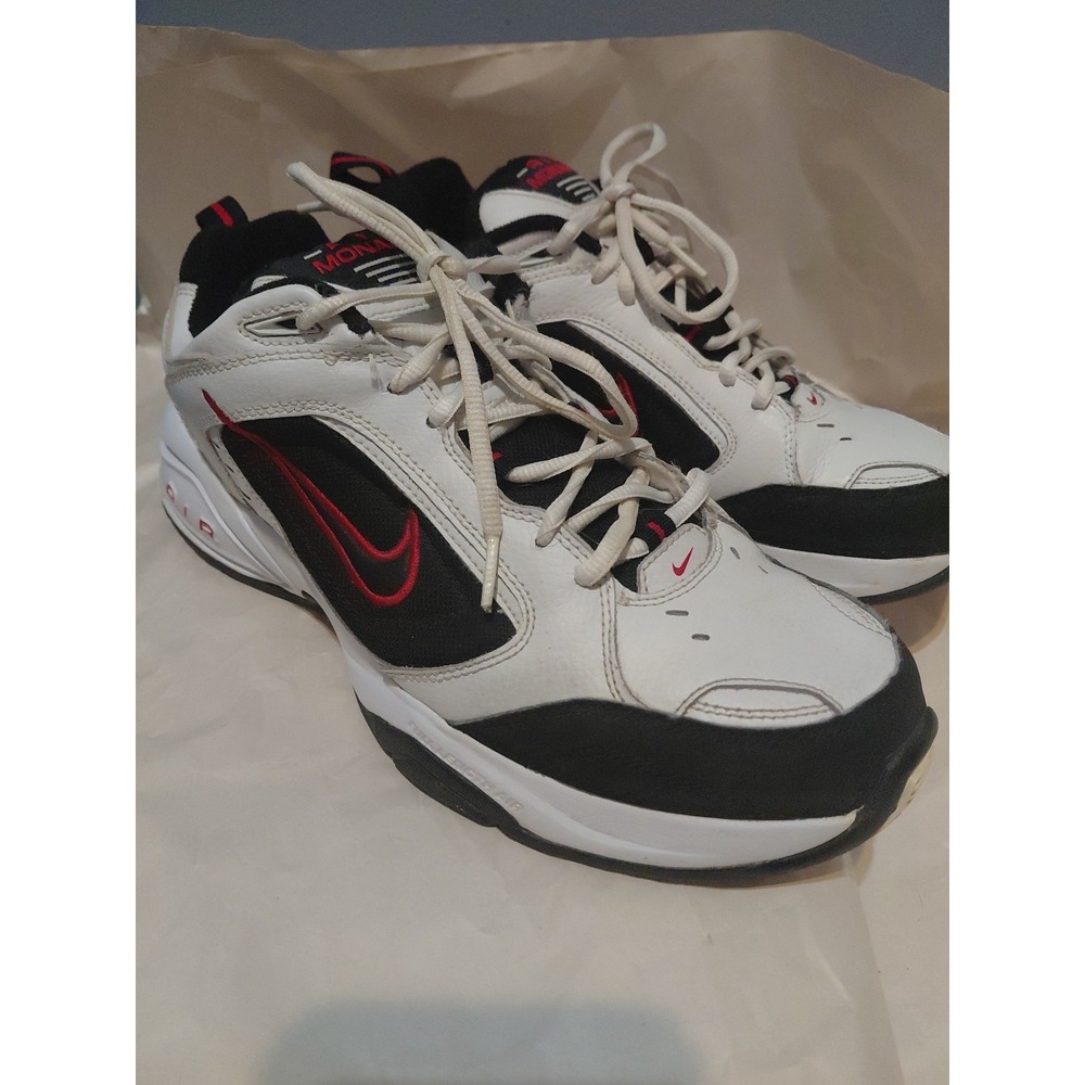 Mens Nike AIR Monarch IV Athletic Shoes Size 10.5 Wide Varsity White Black Red